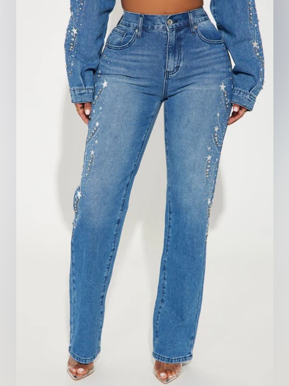 Star embellished blue Jeans